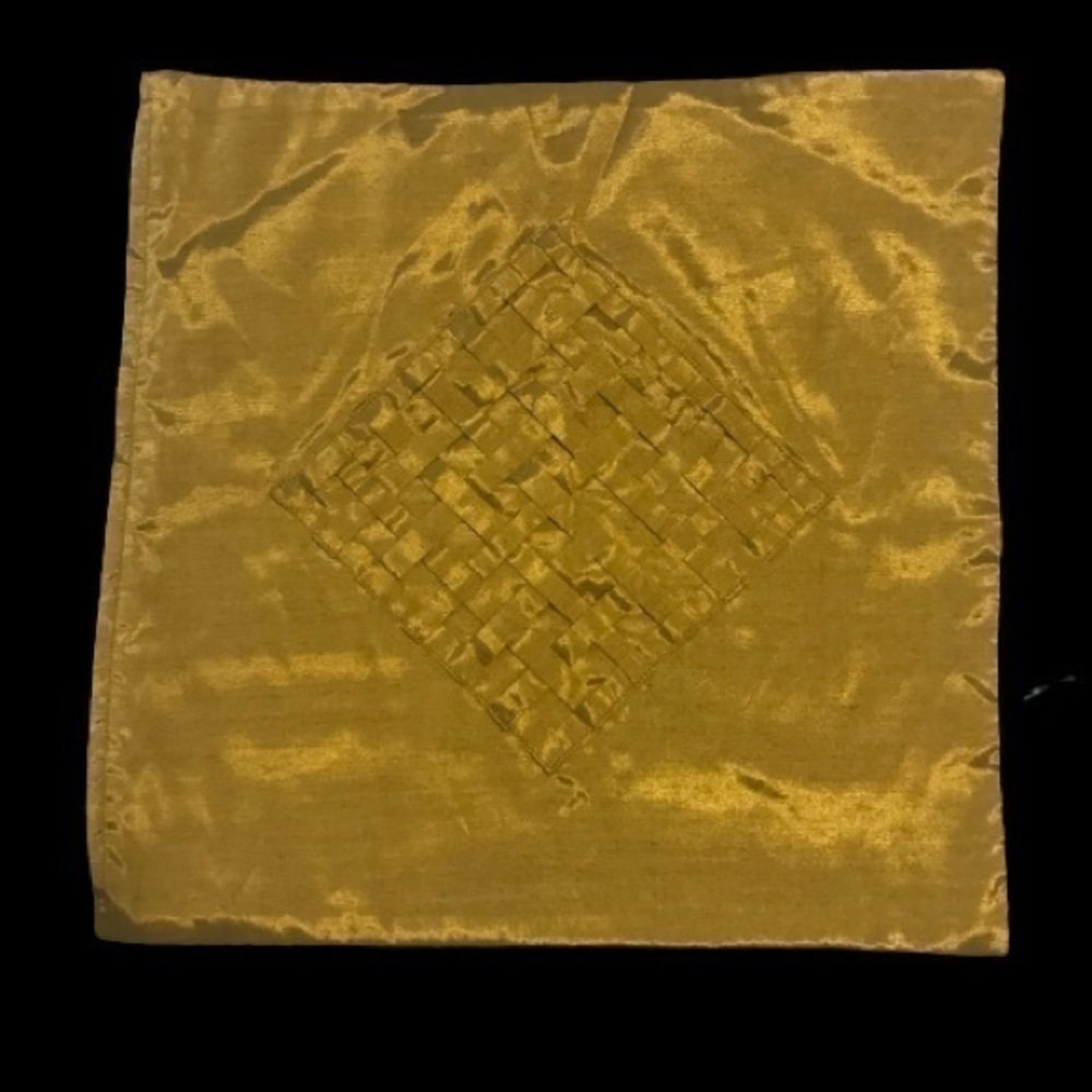 Handcrafted Golden Silk Pillow Cover